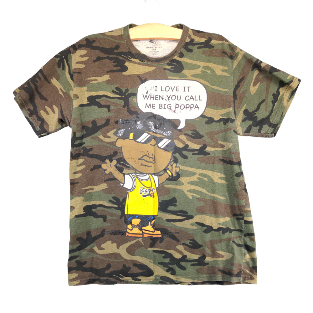 Hypnotize Men's Graphic T-Shirt Camo Medium I Love It When You Call Me Big Poppa